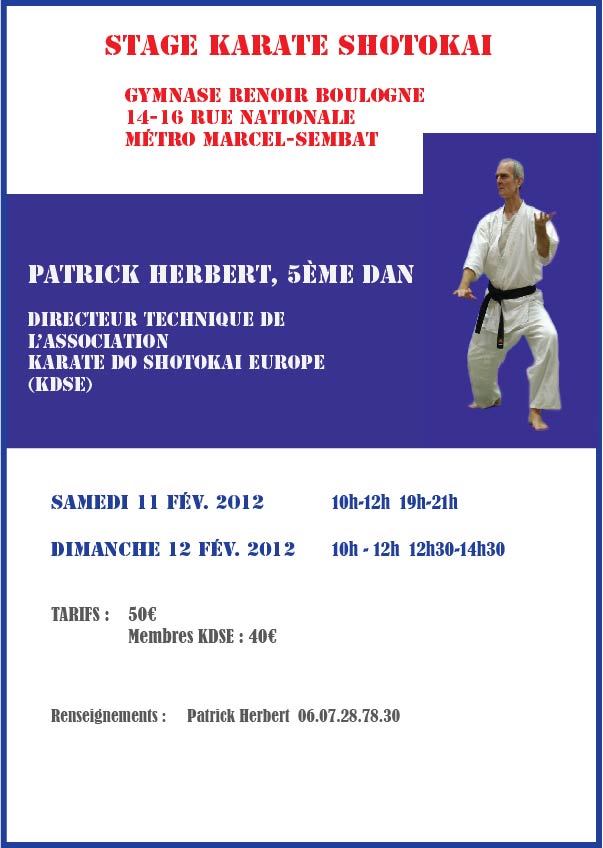 Stage Paris février 2012
